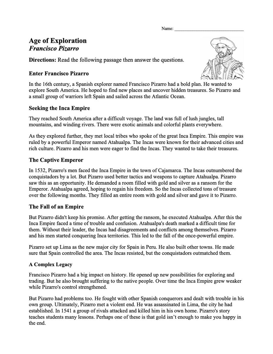 FREE Printable Early Explorer History Coloring Pages Activity