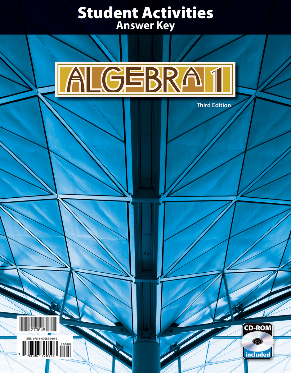 Algebra 1 Activities Answer Key 3rd Ed BJU Press Homeschool