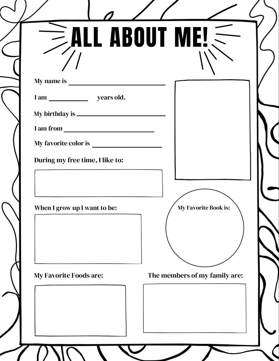 All About Me Reusable Digital Printable Worksheet For Kids Etsy Free And Printable All About Me Worksheet Templates Canva