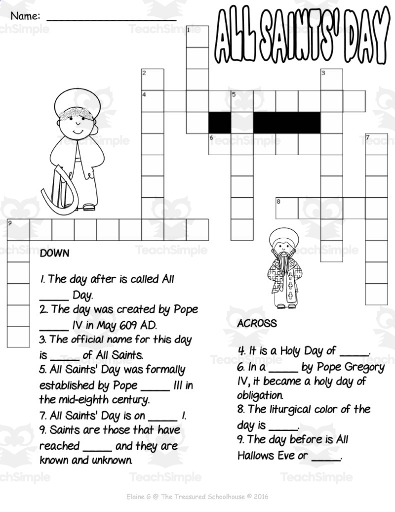 All Saints Day Activity For Middle School Hotsell Www Maria Worksheets Library All Saints Day Activity For Middle School Hotsell Www Maria Worksheets Library