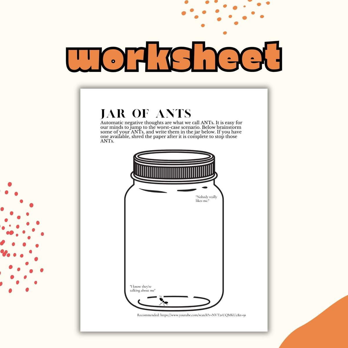 Ants CBT Worksheet Therapy Activity For Children Teens Printable Etsy Ants CBT Worksheet Therapy Activity For Children Teens Printable Etsy