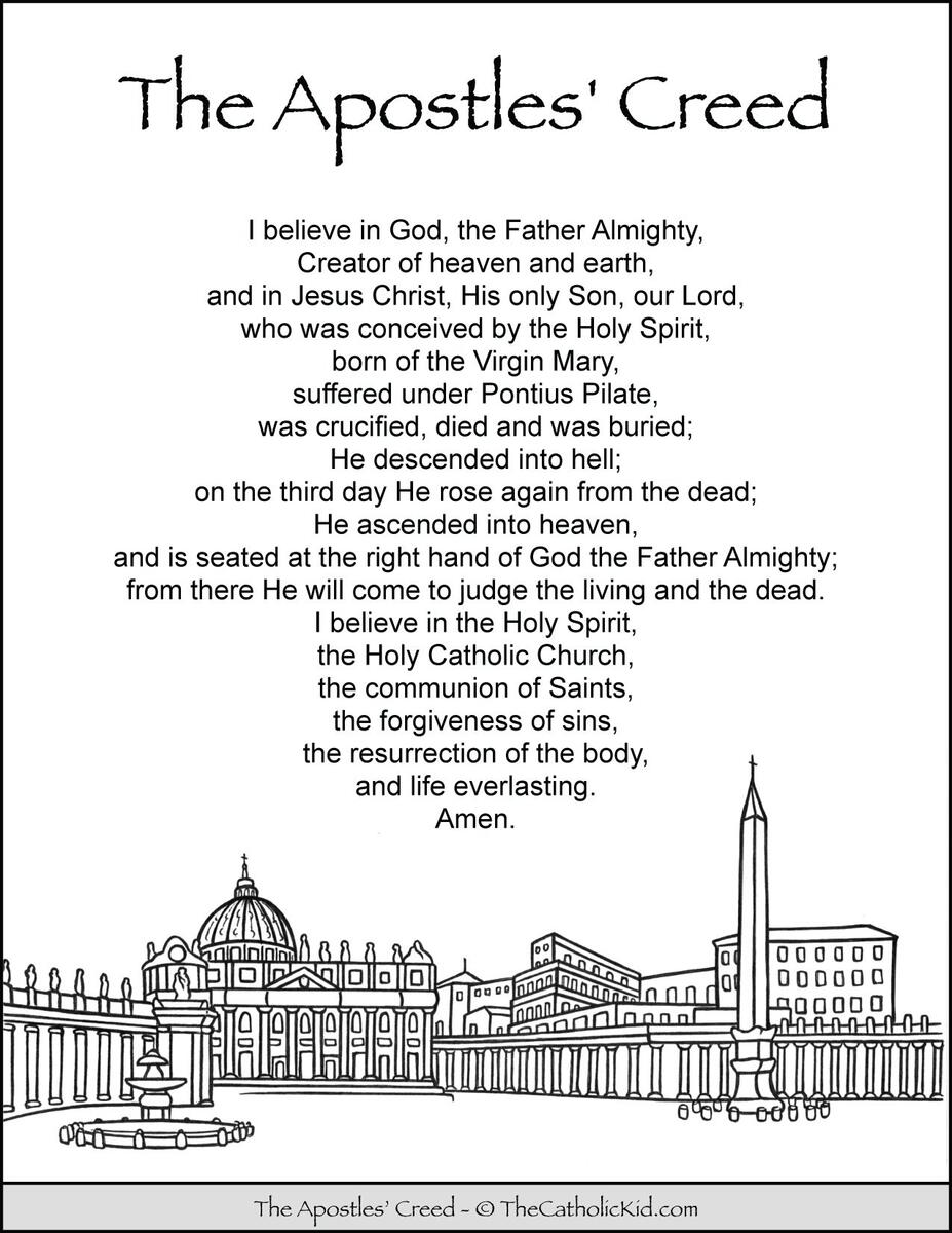Apostles Creed Coloring Page TheCatholicKid Apostles Creed Coloring Page TheCatholicKid