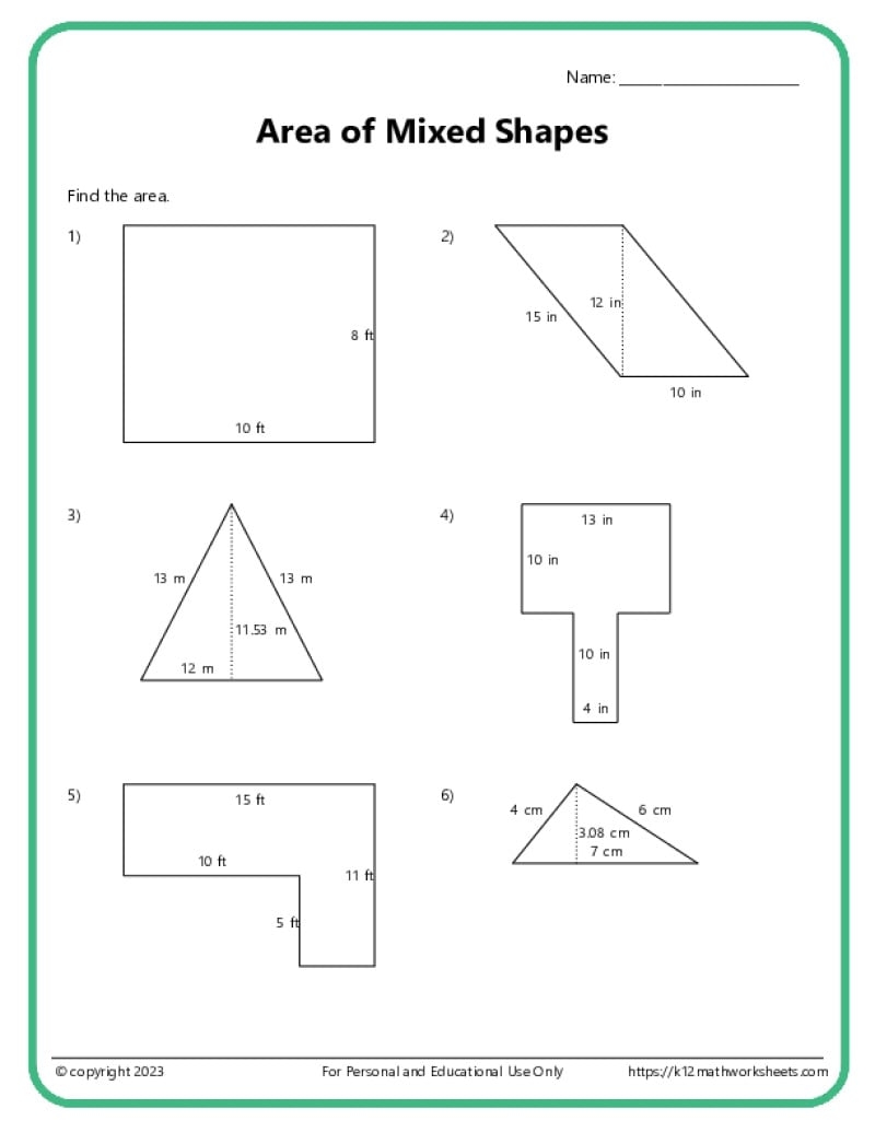 Area And Perimeter Of Mixed Shapes K12 Math Worksheets Area And Perimeter No Prep Worksheets 3rd Grade Made By Teachers
