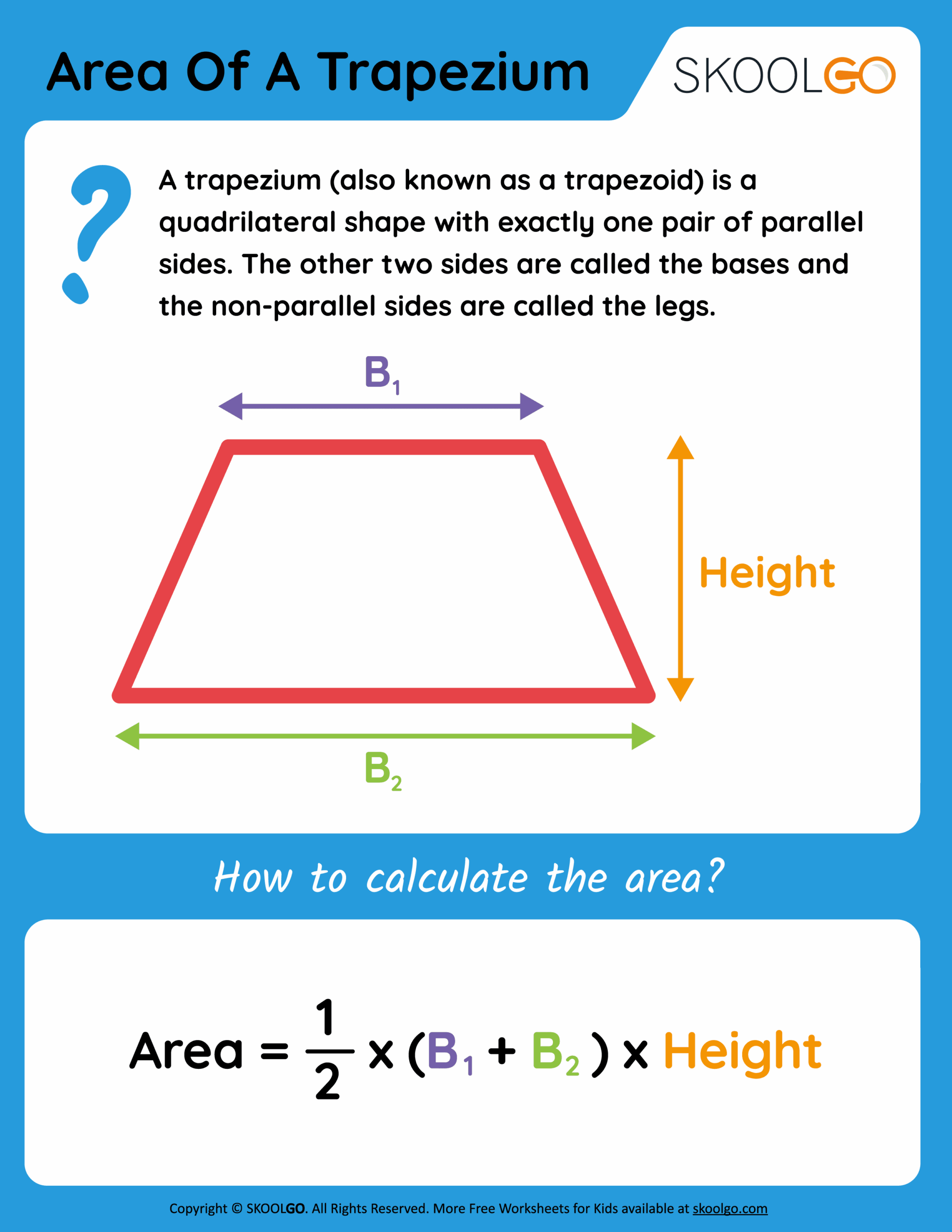 Area Of A Trapezium Free Worksheet For Kids SKOOLGO