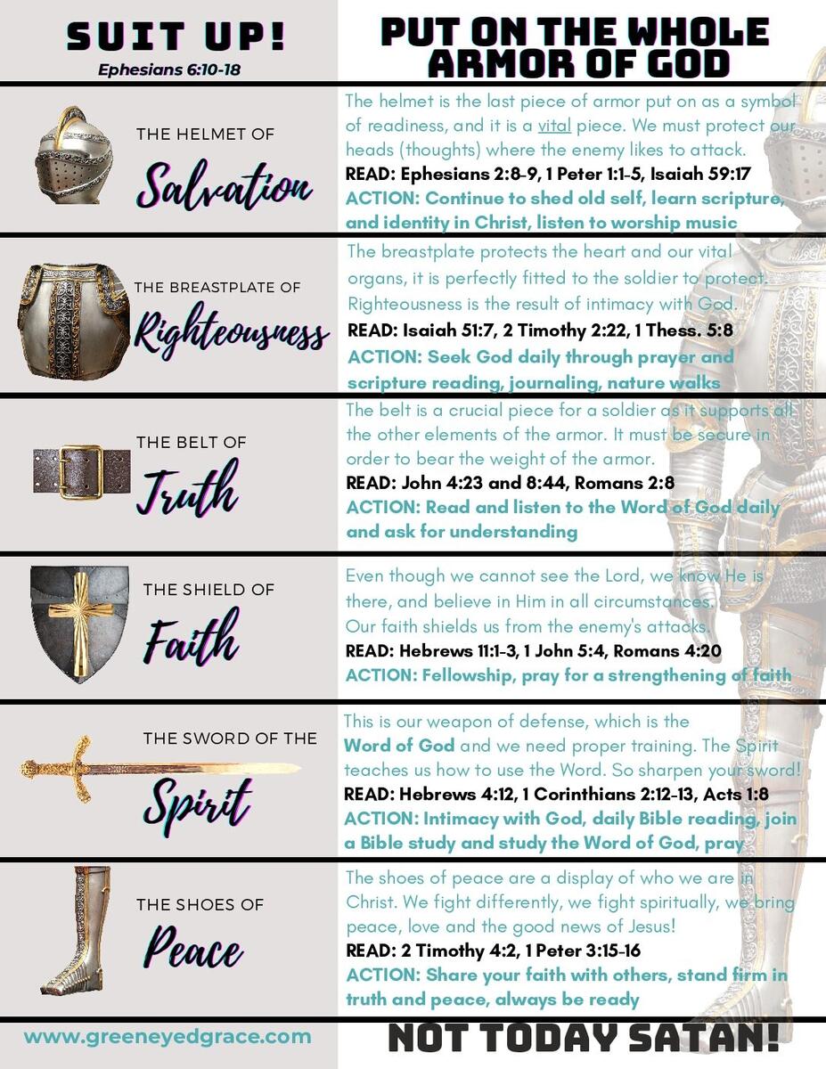 Armor Of God Ephesians 6 12 FREE PRINTOUT Green Eyed Grace