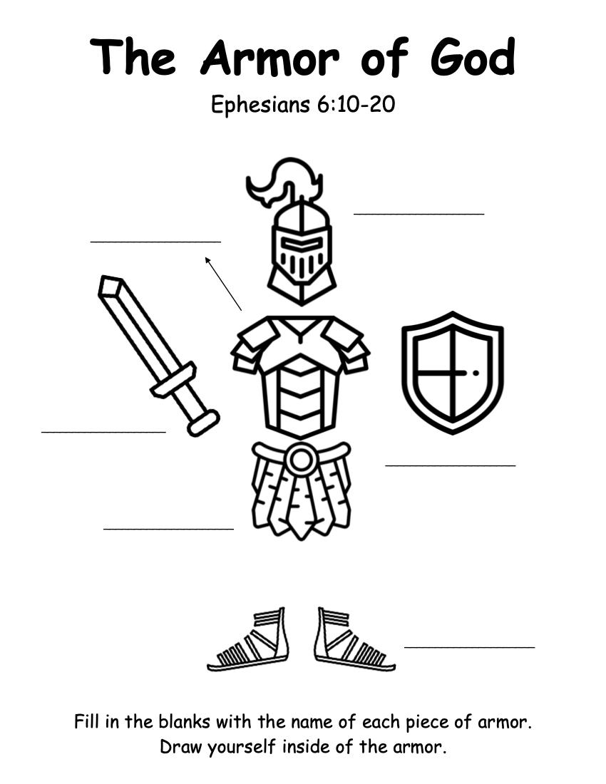 Armor Of God Victory Kids Worksheets Library