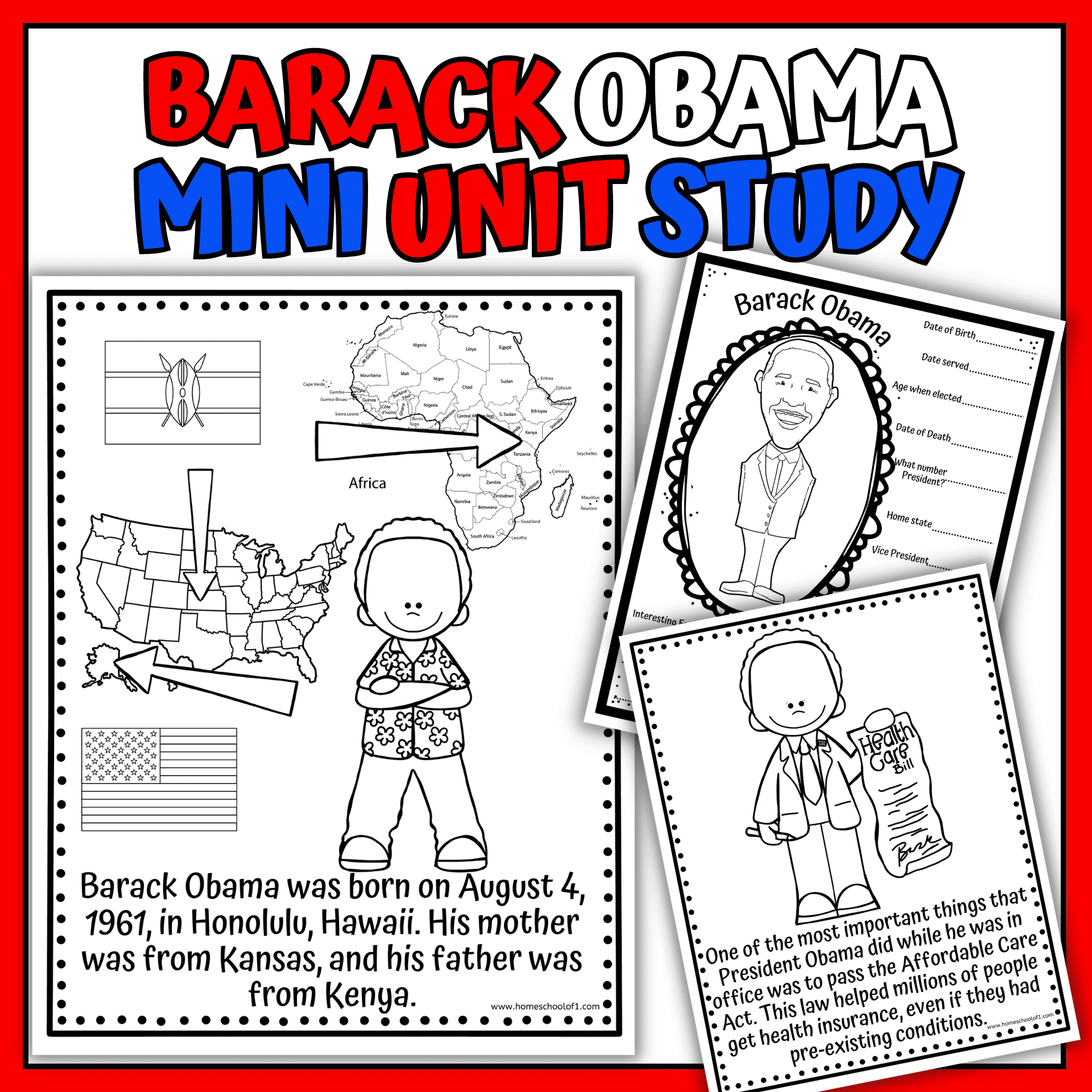 Barack Obama Printable Coloring Book Worksheets For Kids Barack Obama Printable Coloring Book Worksheets For Kids