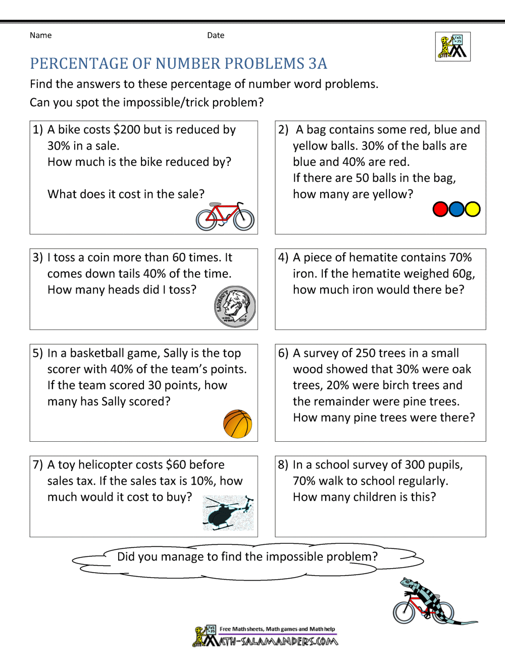 Basic Percentage Word Problems