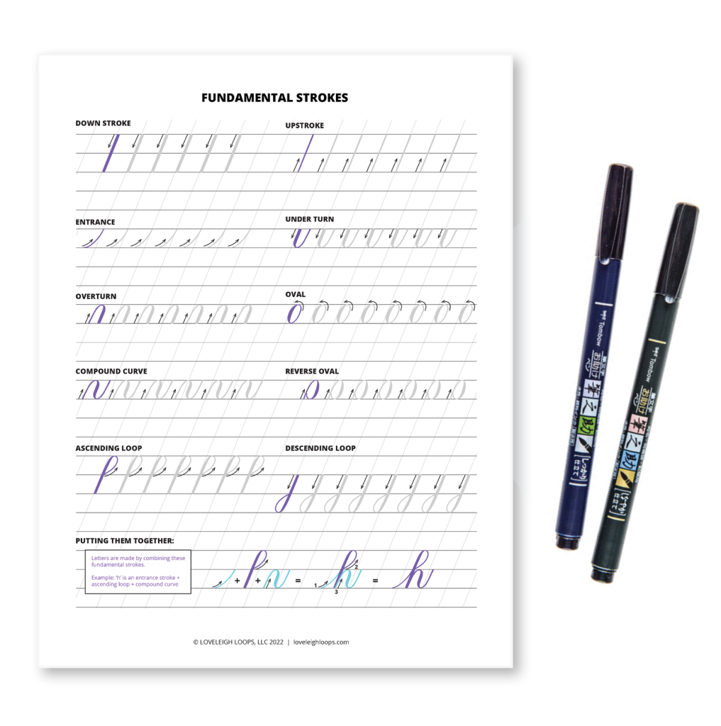 Free Calligraphy Printable Practice Sheets Blue Skies Lettering