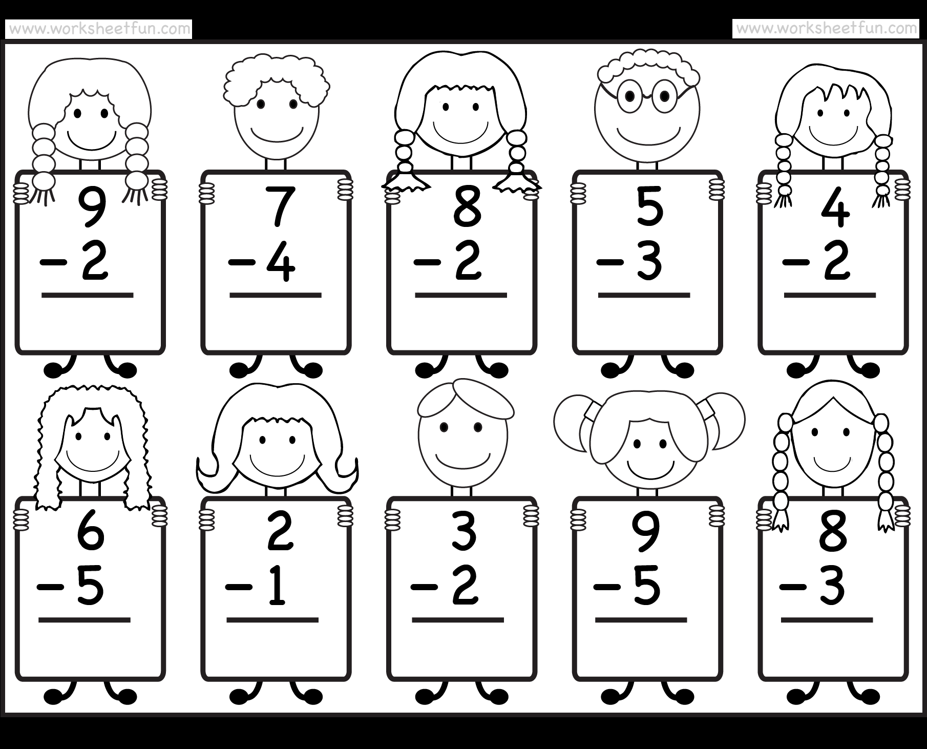 Beginner Subtraction 10 Kindergarten Subtraction Worksheets FREE Printable Worksheets Worksheetfun Subtraction To 10 Worksheets
