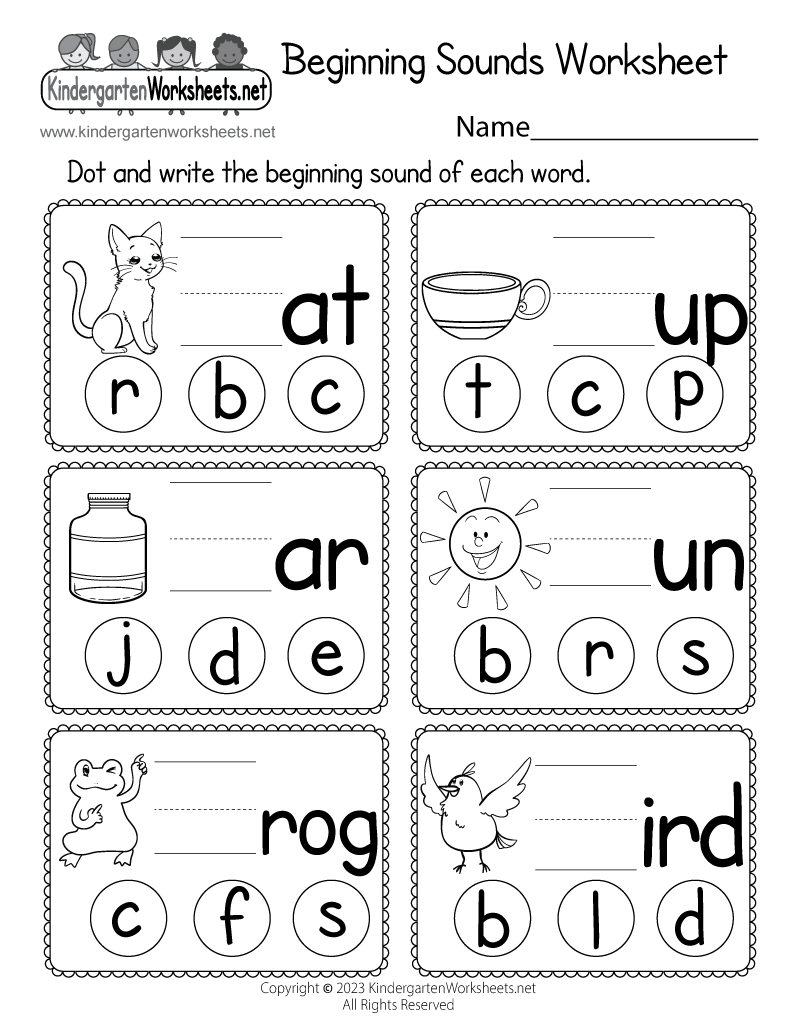 Fall Beginning Sounds Worksheet Free Printable Digital PDF