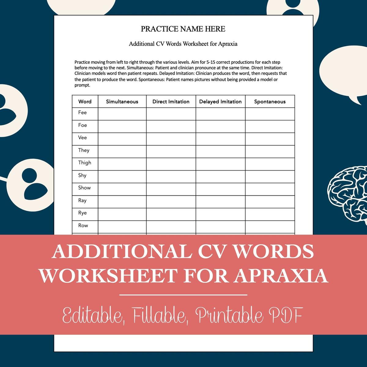 Brain Injury Worksheets Etsy