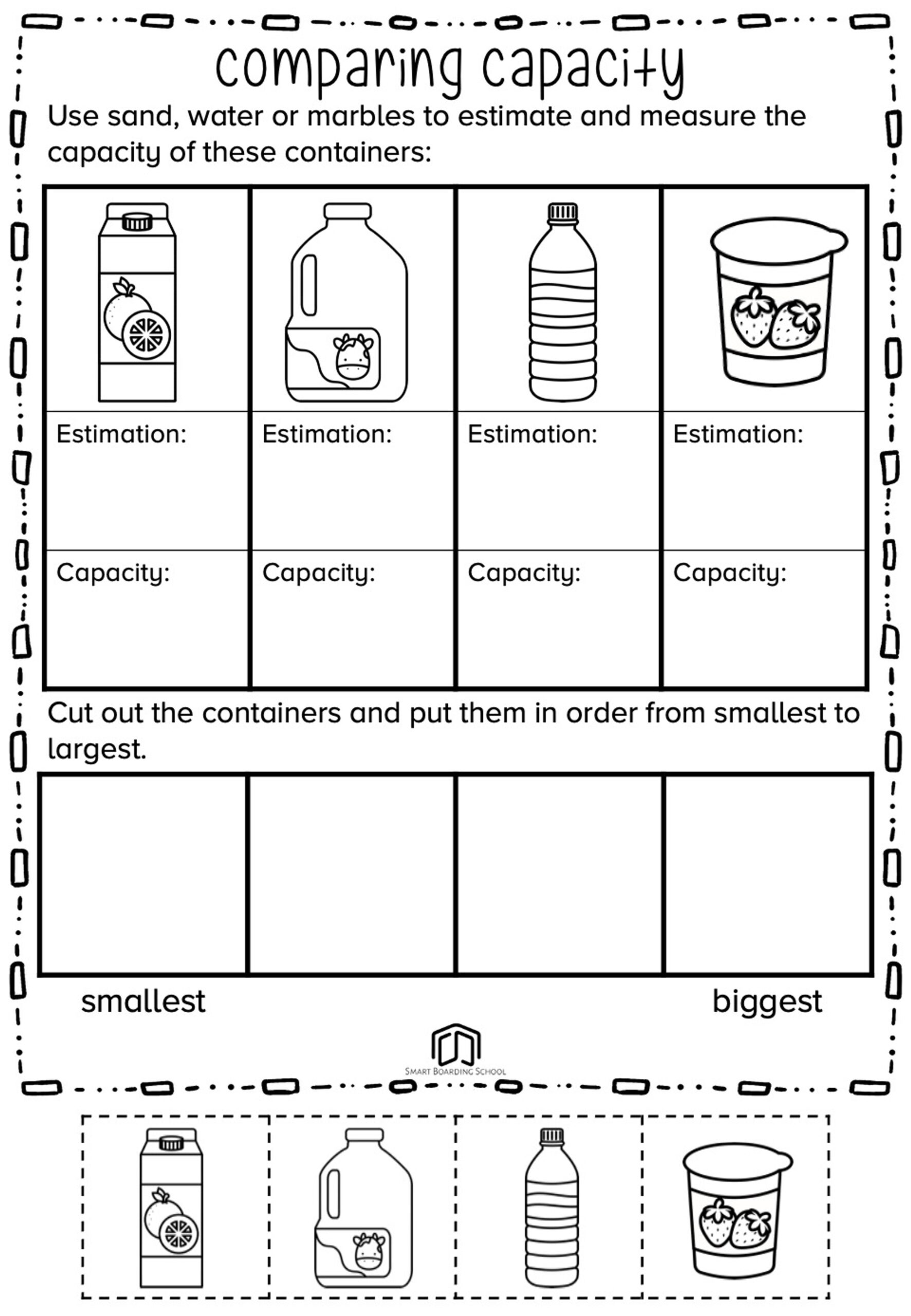 Capacity Worksheets