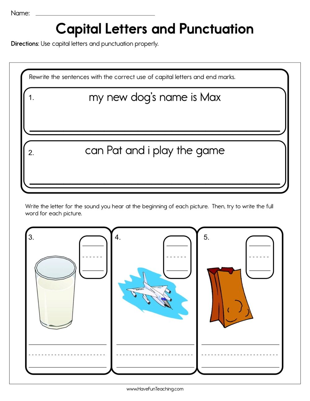 Punctuation Worksheets Ending Punctuation Worksheets