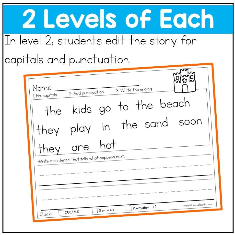 Capitalization And Punctuation Worksheets Sentence Editing And Structure Summer Tejeda S Tots Capitalization And Punctuation Worksheets Sentence Editing And Structure Summer Tejeda S Tots