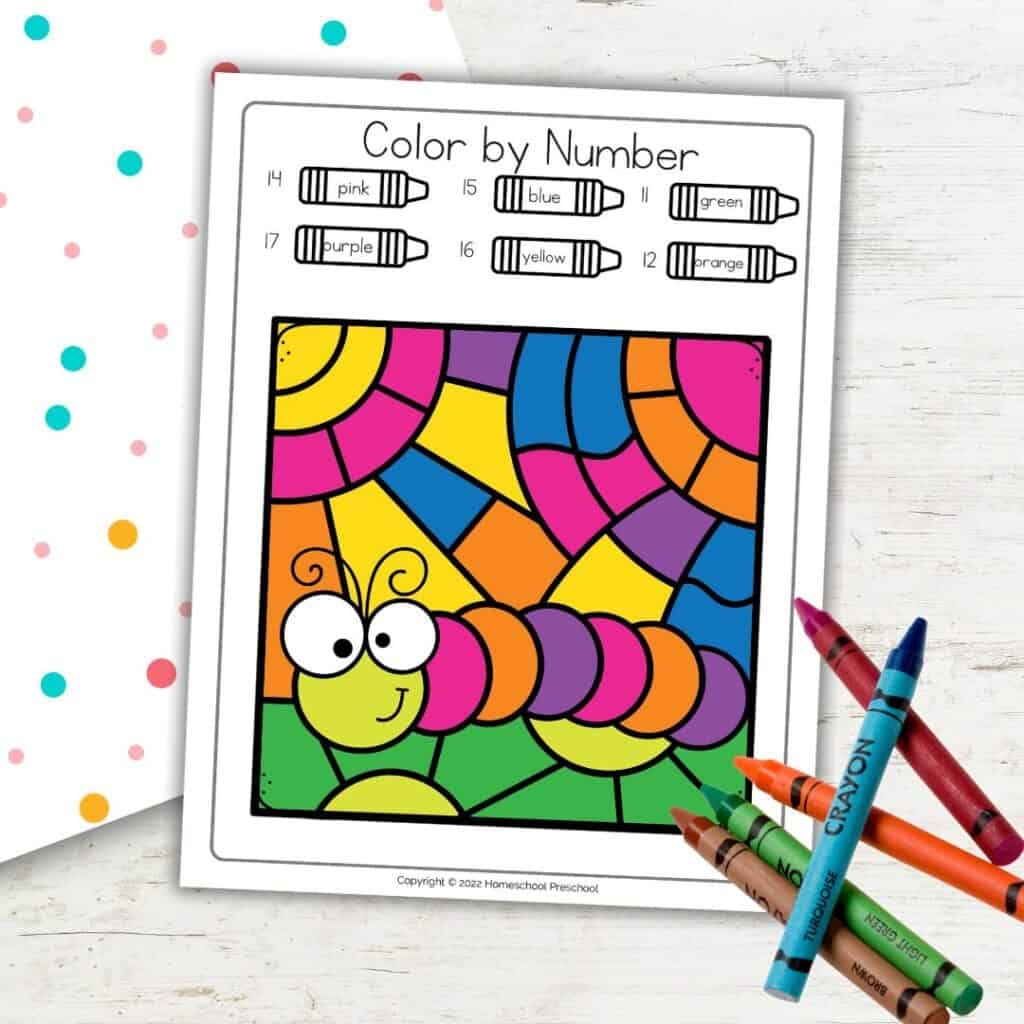 Caterpillar Color By Number Printable For Kids Free Download