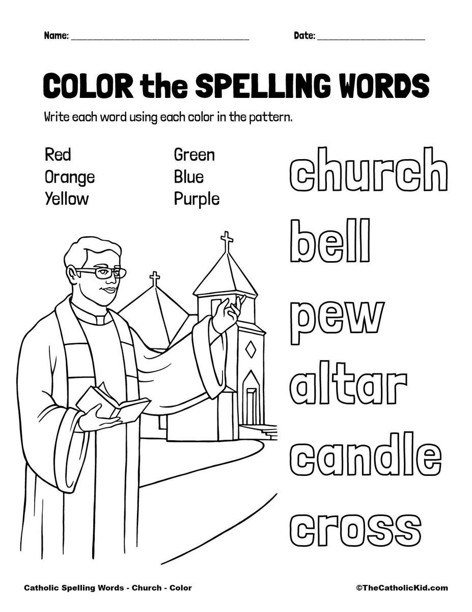 Catholic Spelling Vocabulary Words Church Worksheets TheCatholicKid Catholic Spelling Vocabulary Words Church Worksheets TheCatholicKid