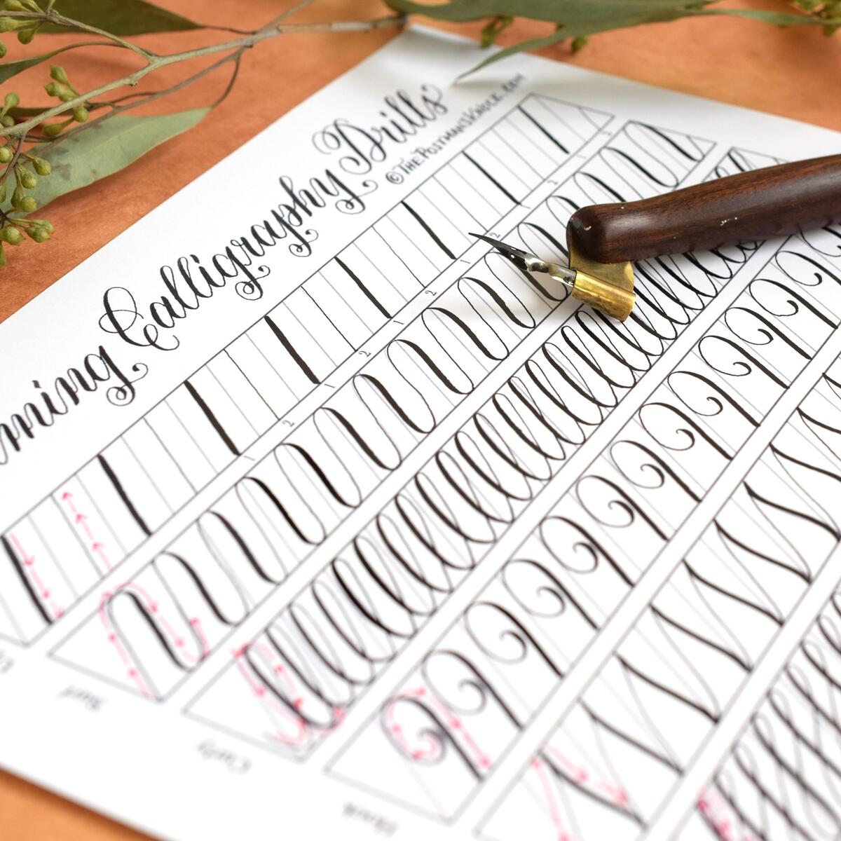 Celebrating Six Years Of The 11 Calming Calligraphy Drills Worksheet Free Download The Postman S Knock Celebrating Six Years Of The 11 Calming Calligraphy Drills Worksheet Free Download The Postman S Knock