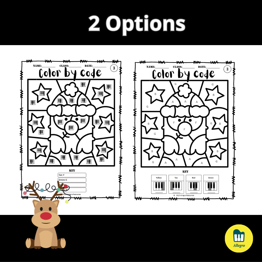 Christmas Color By Code Piano Keys Made By Teachers