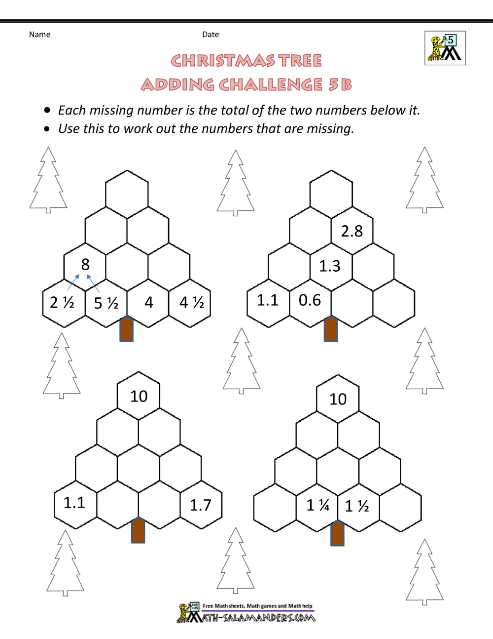 Christmas Math 5th Grade Worksheets