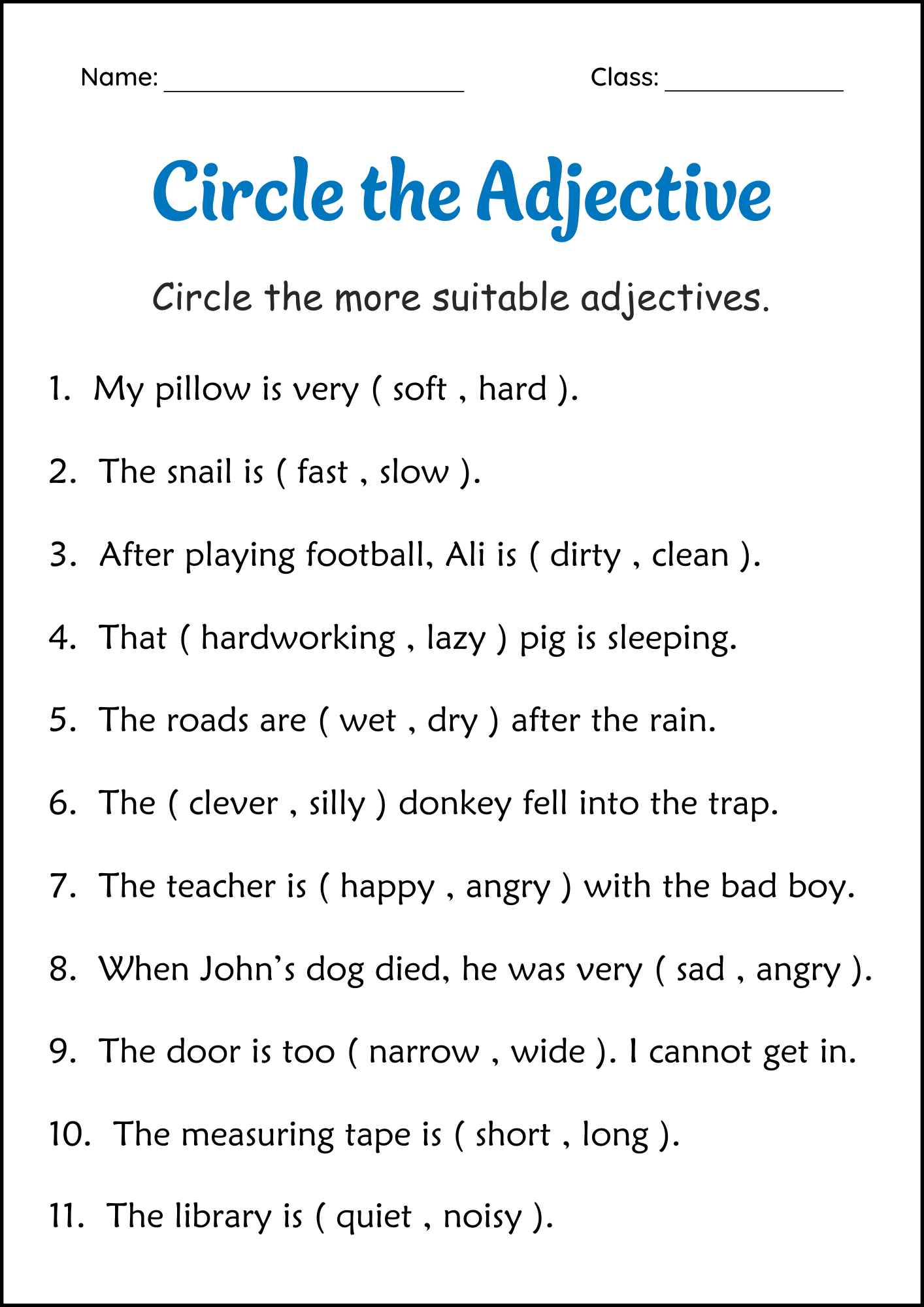 Free 3rd Grade Daily Language Worksheets