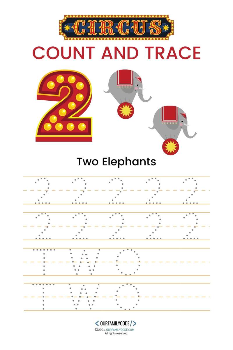 Circus Count And Trace Numbers 1 10 With Ten Frames Our Family Code Circus Count And Trace Numbers 1 10 With Ten Frames Our Family Code
