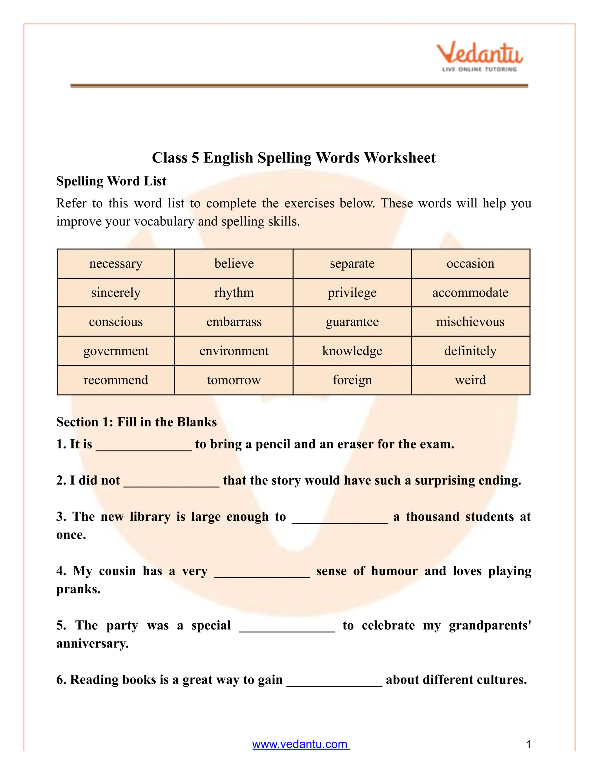 18 5th Grade Vocabulary Worksheets Printable Free PDF At Worksheeto