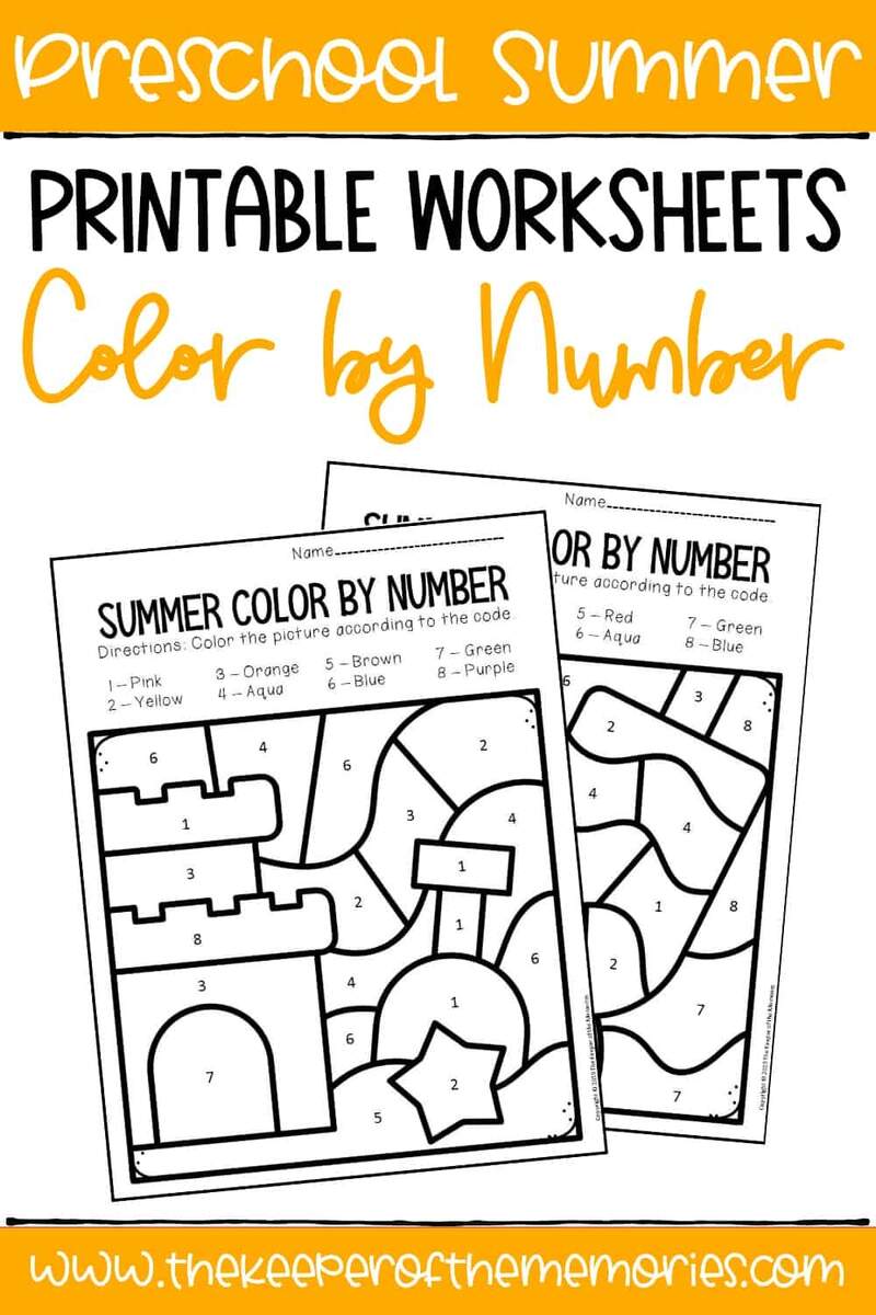 Color By Number Summer Preschool Worksheets The Keeper Of The Memories Color By Number Summer Preschool Worksheets The Keeper Of The Memories