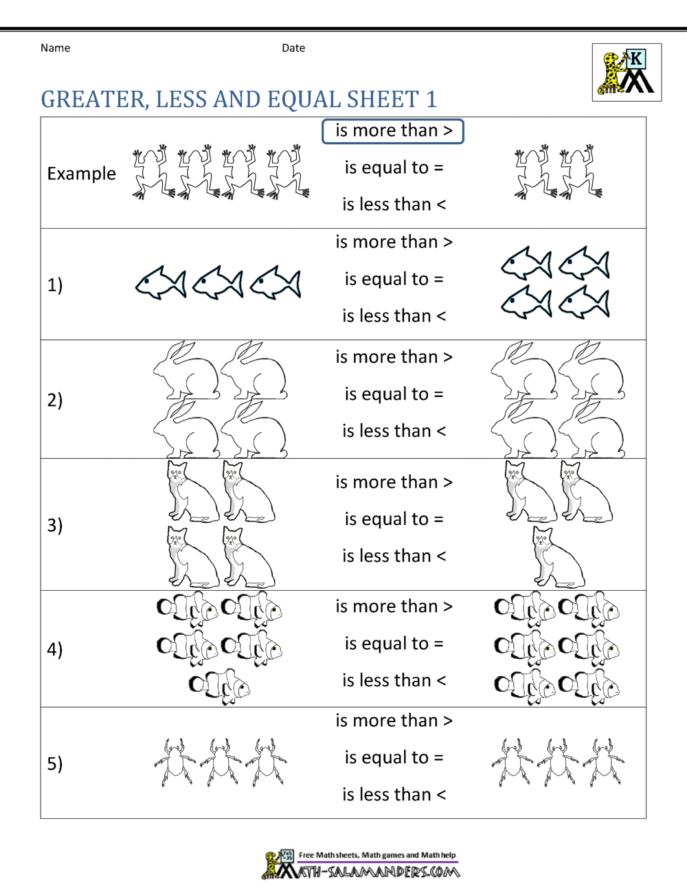 Comparing Numbers Worksheet Comparing Numbers And Amounts Up To 10 Comparing Numbers Worksheet Comparing Numbers And Amounts Up To 10