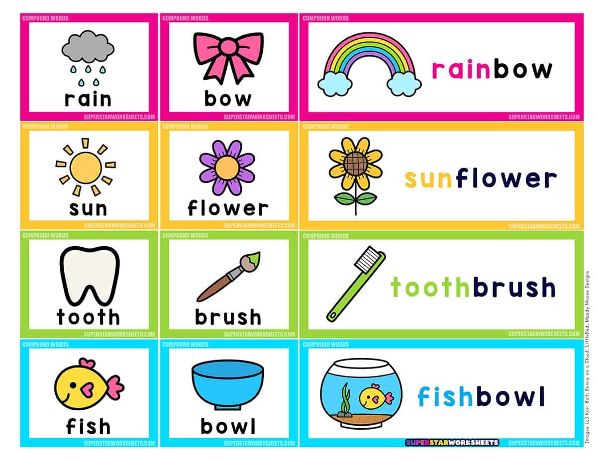 Compound Words Free Printables Superstar Worksheets Printable Compound Words Pdf Activity School For Kids