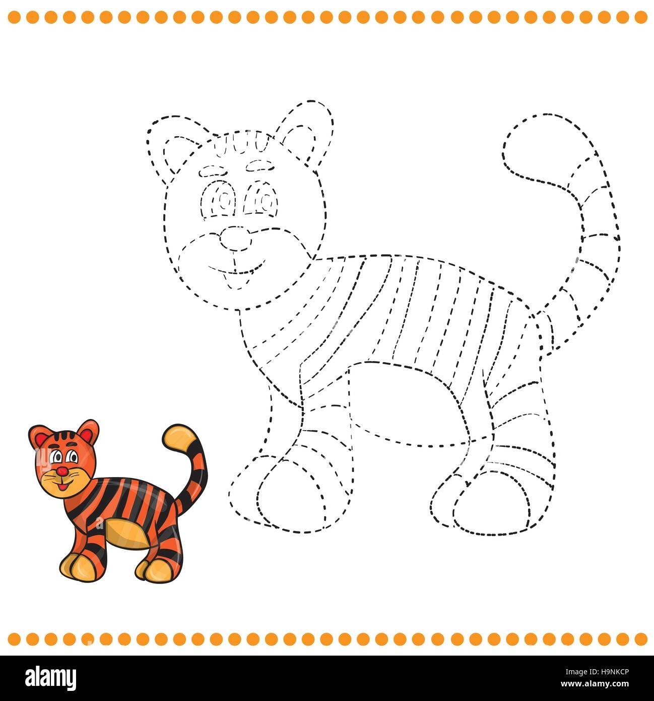 Dot To Dot Puzzle For Children Connect Dots Game Tiger Vector Illustration Stock Vector Image Art Alamy
