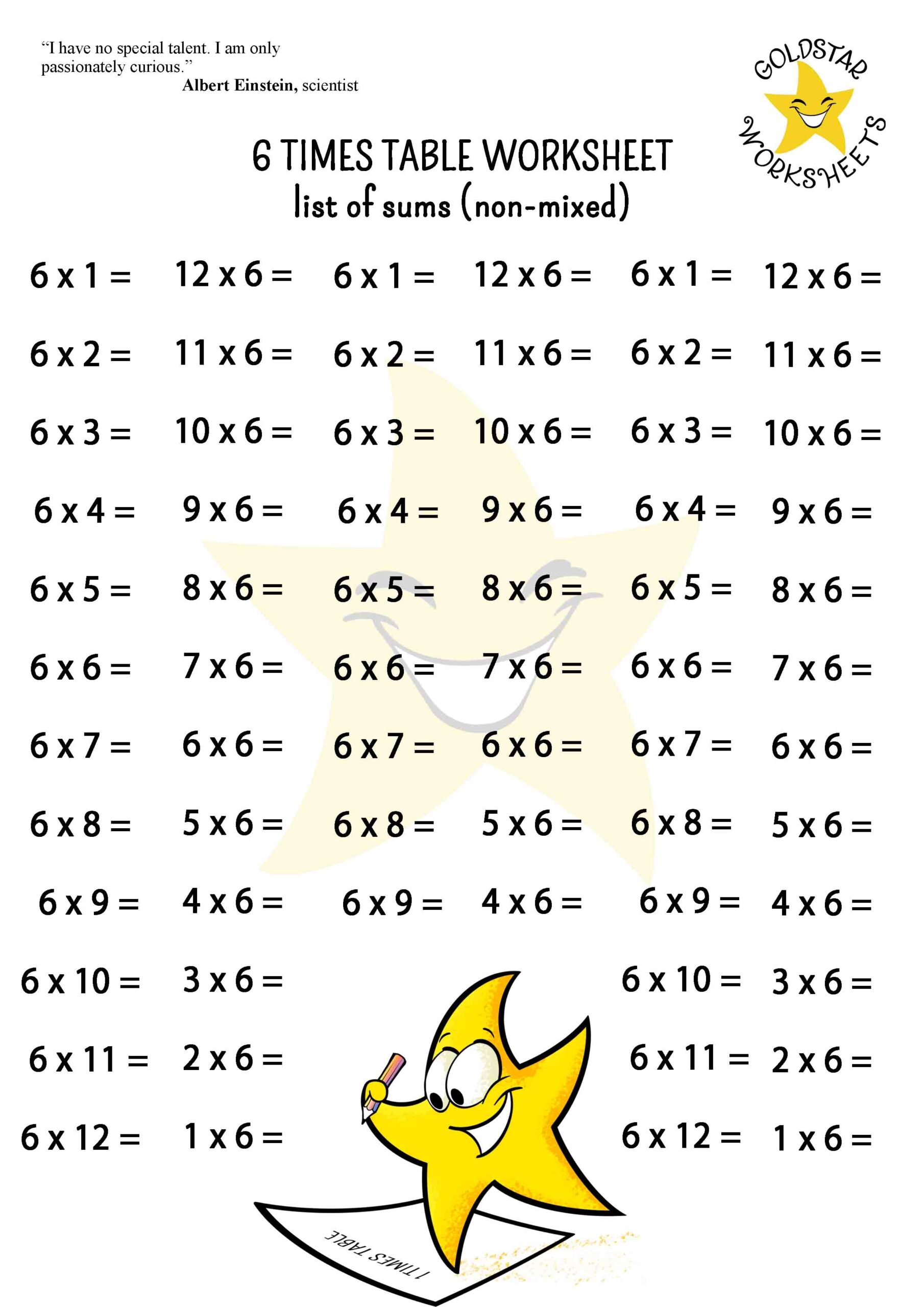 Conquer The 6 Times Table With These Fun And Free Worksheets Free Multiplication Worksheet 6s Worksheets4Free