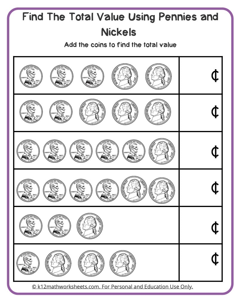 Counting Money Worksheets Free Math Money Worksheets 1st Grade