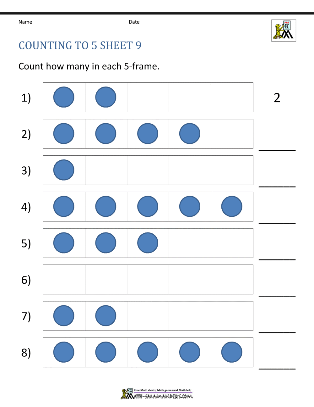 Free Printable Number Matching Worksheets For Kindergarten And Preschool Count And Match 1 10 MegaWorkbook