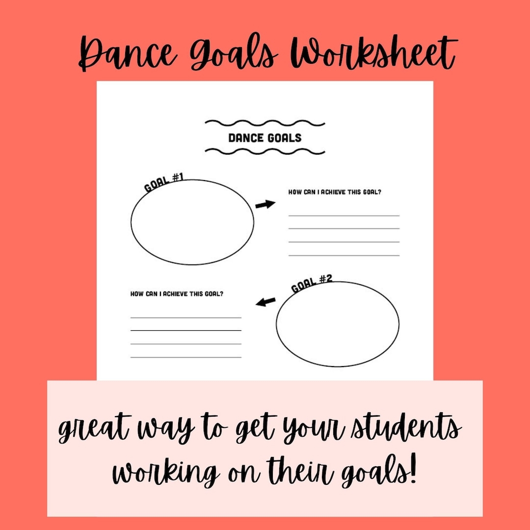 Dance Goals Worksheet Printable Etsy