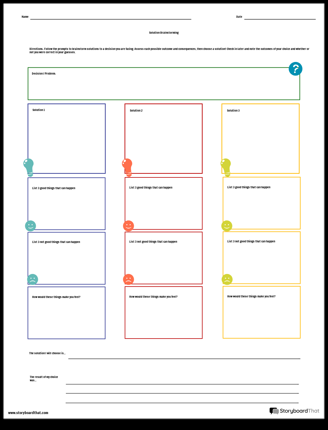 Decision Making Interactive Worksheet By Storyboard That Decision Making Interactive Worksheet By Storyboard That