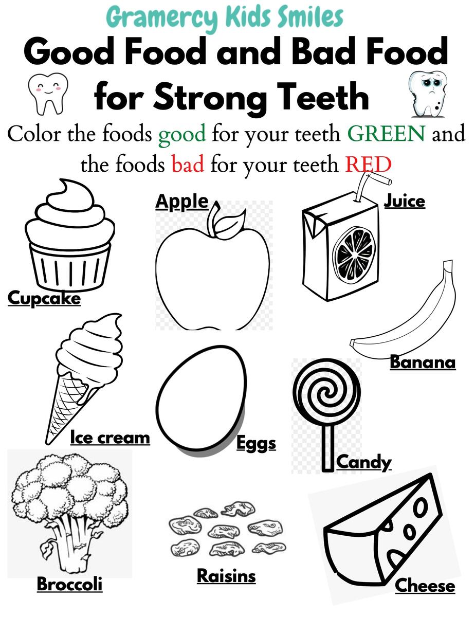 Dental Hygiene Worksheets For Kids Gramercy Kids Smiles Healthy Teeth Sorting Worksheet Free Printable