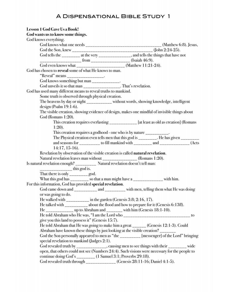 Dispensational Biblical Worksheet Grace Teaching Dispensational Biblical Worksheet Grace Teaching