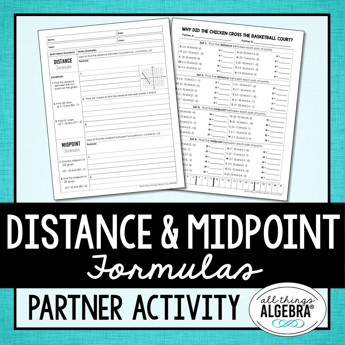 Distance Formula And Midpoint Formula Notes Riddle Activity All Things Algebra Distance Formula And Midpoint Formula Notes Riddle Activity All Things Algebra