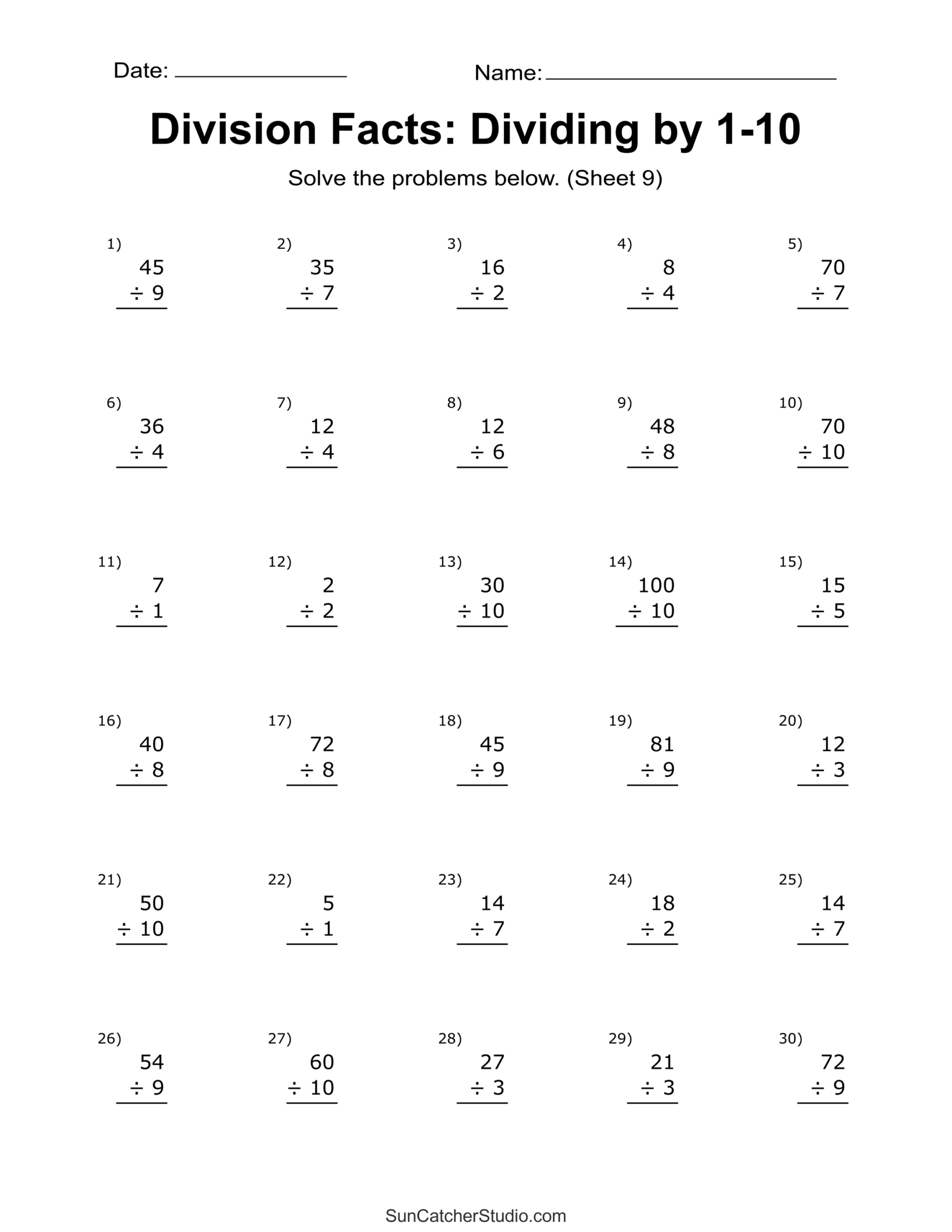 Free To Edit And Print Division Worksheet Templates Canva