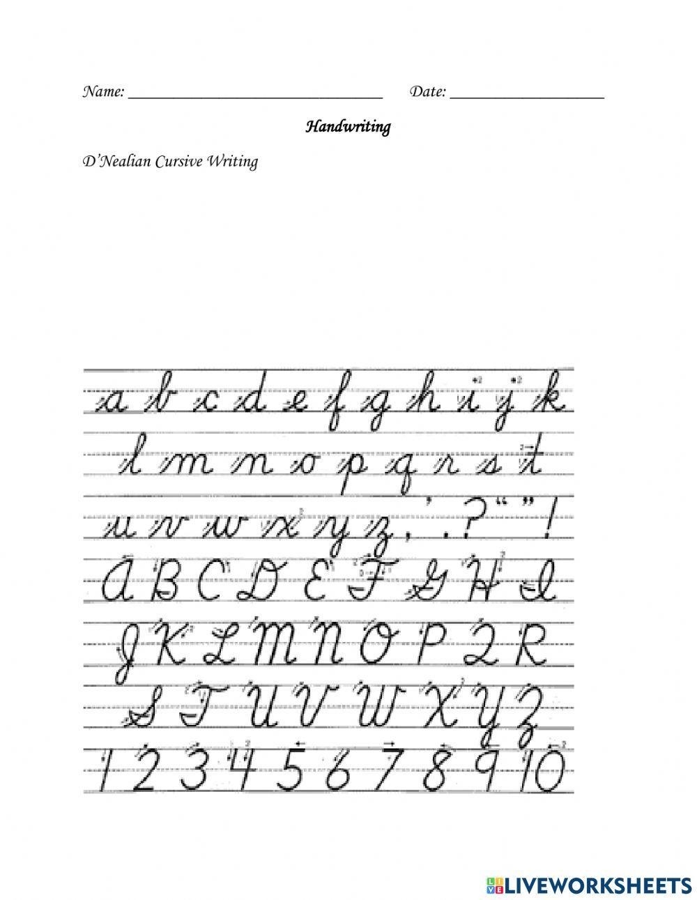 Free Printable Cursive Alphabet Practice Sheets Lowercase N