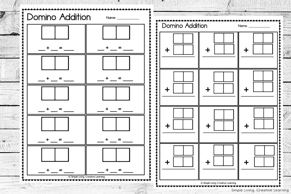 Domino Addition Worksheets Domino Addition Worksheets