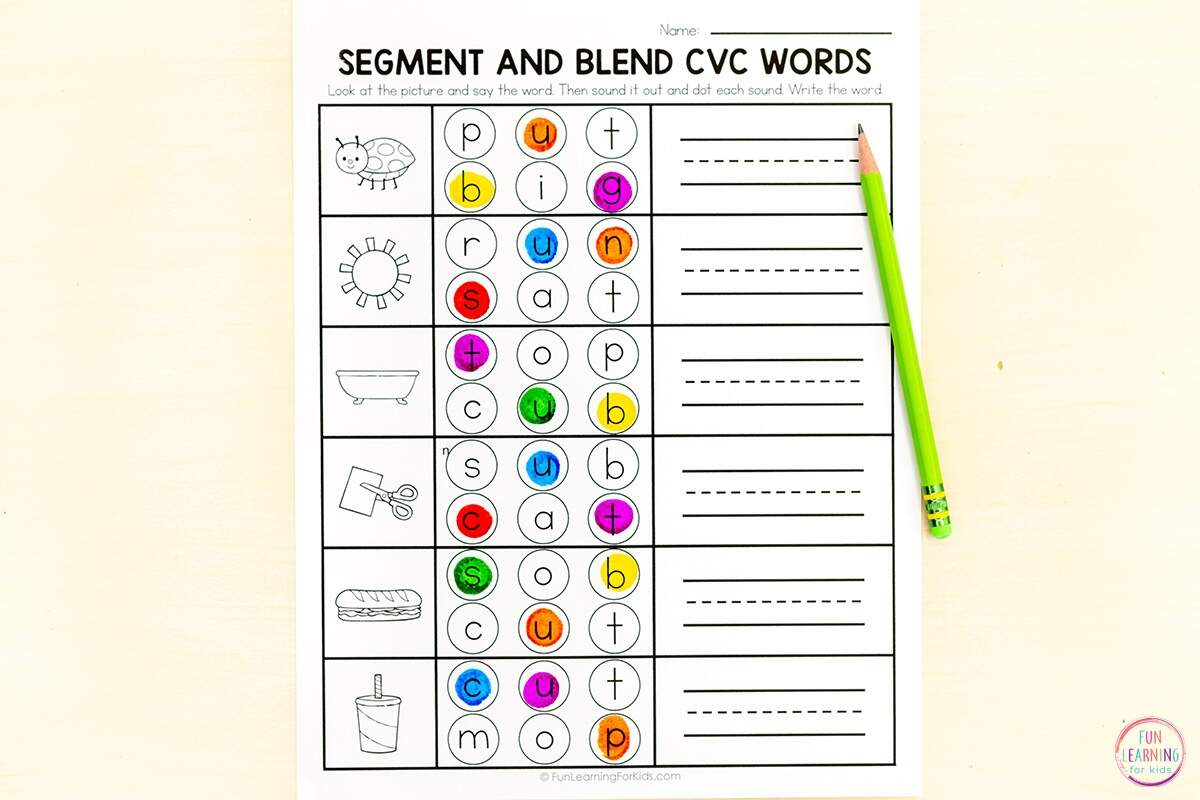 Dot The Sounds CVC Segment And Blend Worksheets Dot The Sounds CVC Segment And Blend Worksheets