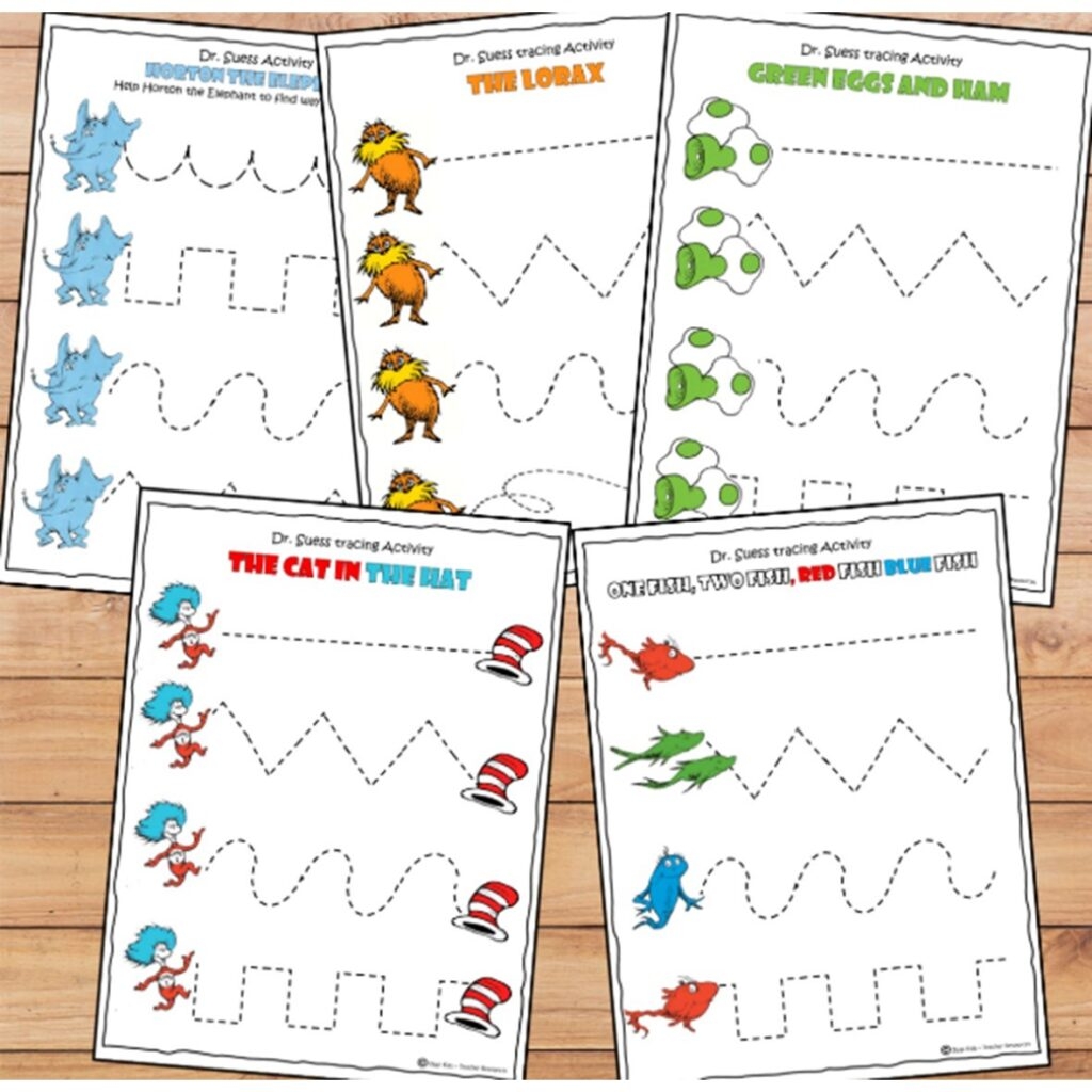 Dr Seuss Tracing Activity For Read Across America Week For Pre k Zippi Kids