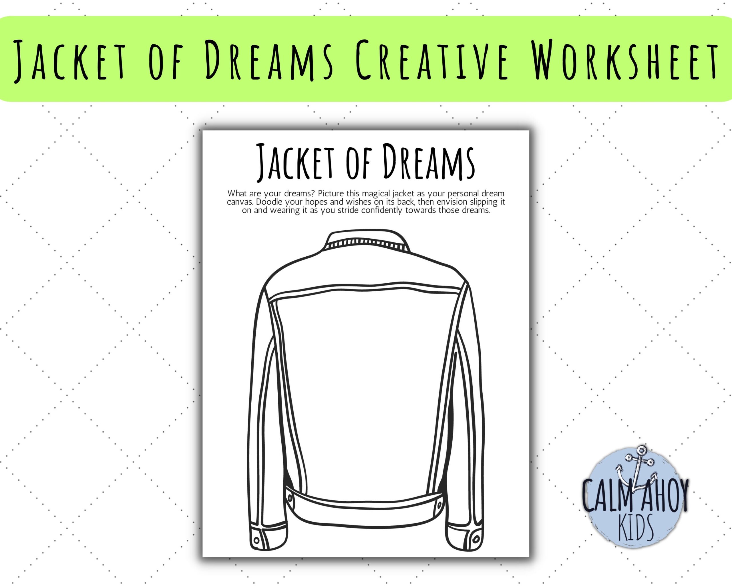 Dream Jacket Worksheet Goal Setting Activity For Teens Kids PDF Printable Etsy