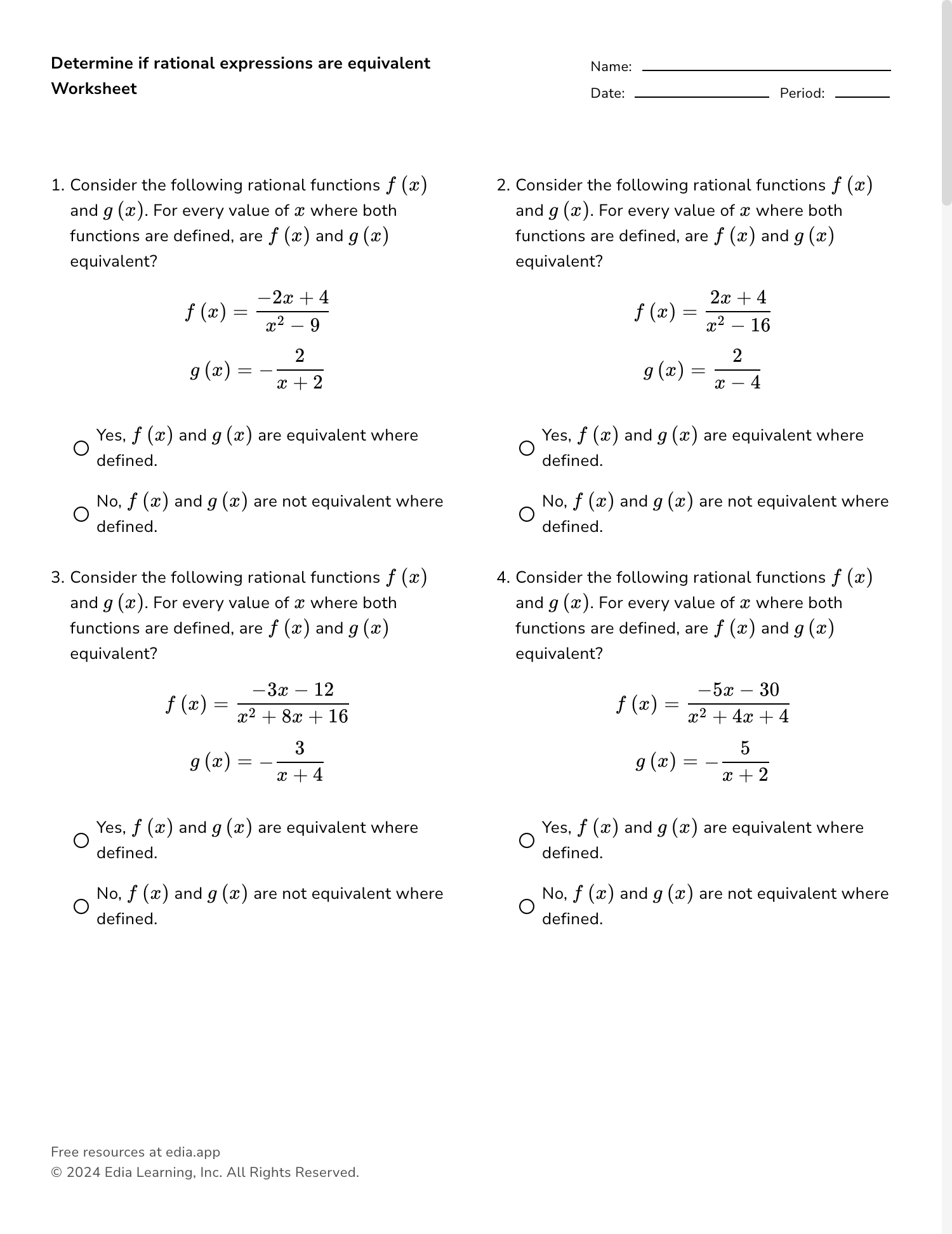 Edia AI Platform For Student Outcomes Complex Rational Expressions Worksheets Library