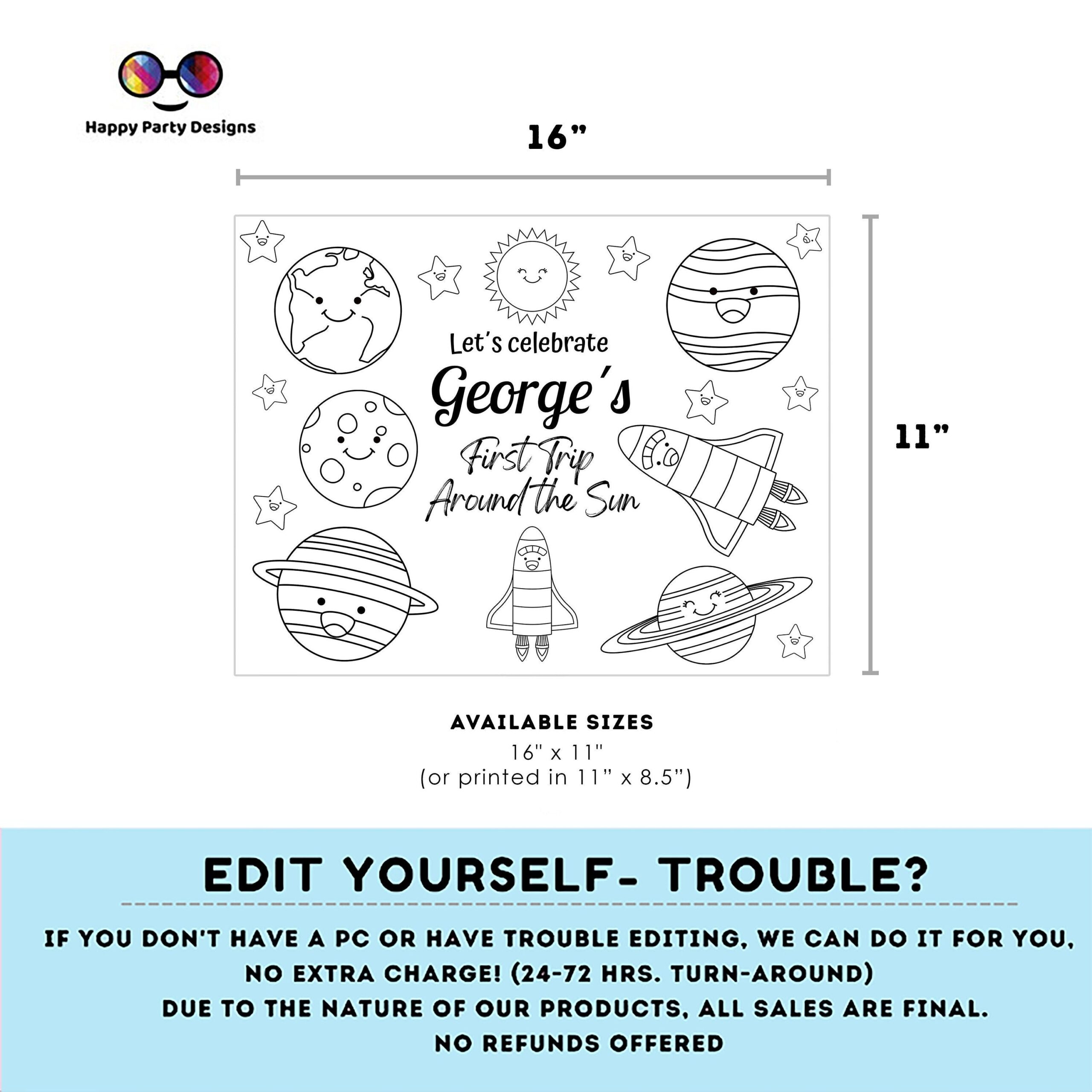 Editable First Trip Around The Sun Coloring Page Placemat Coloring Page Any Age Planets Outer Space Party Placemat K5 Etsy Editable First Trip Around The Sun Coloring Page Placemat Coloring Page Any Age Planets Outer Space Party Placemat K5 Etsy