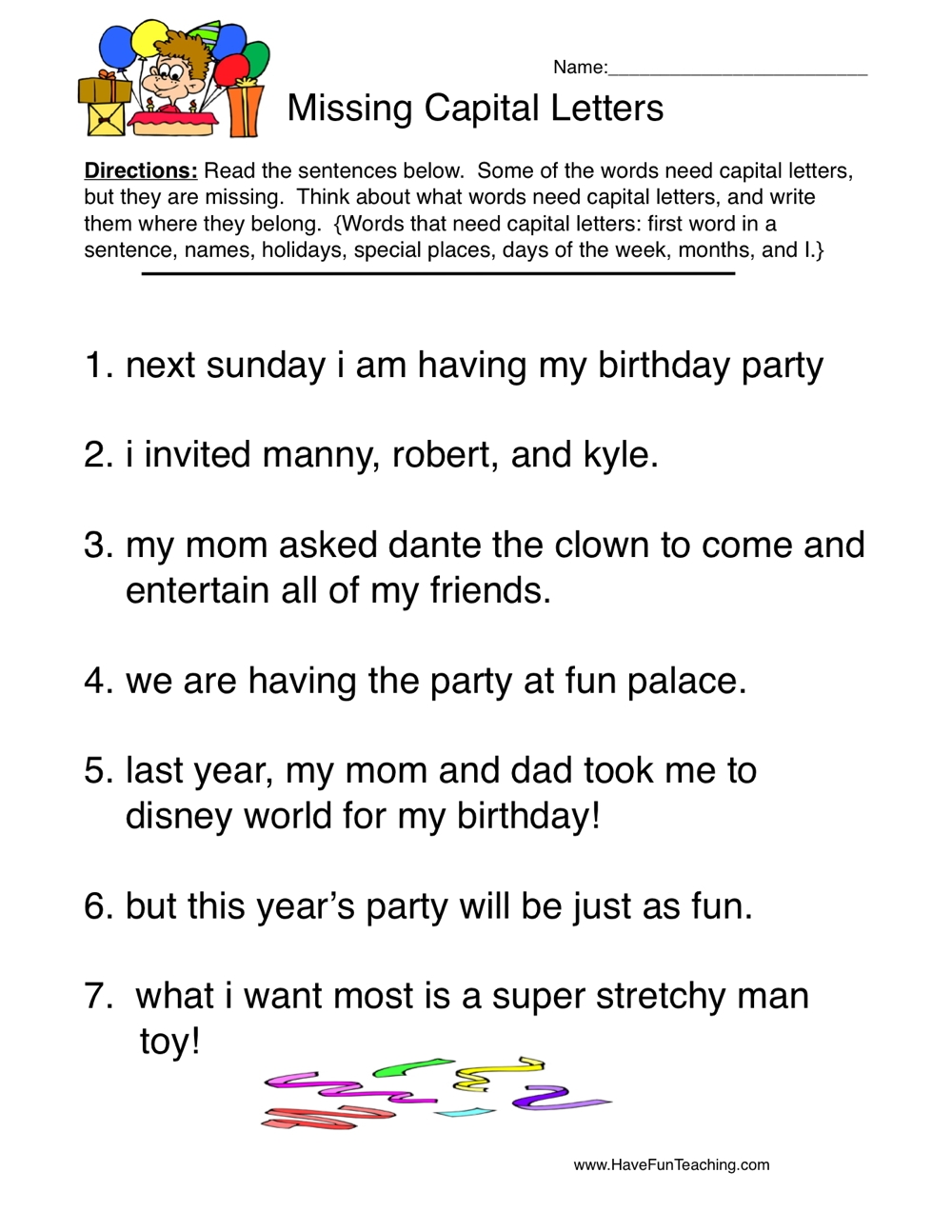 Editing Capitalization Worksheet By Teach Simple Editing Capitalization Worksheet By Teach Simple