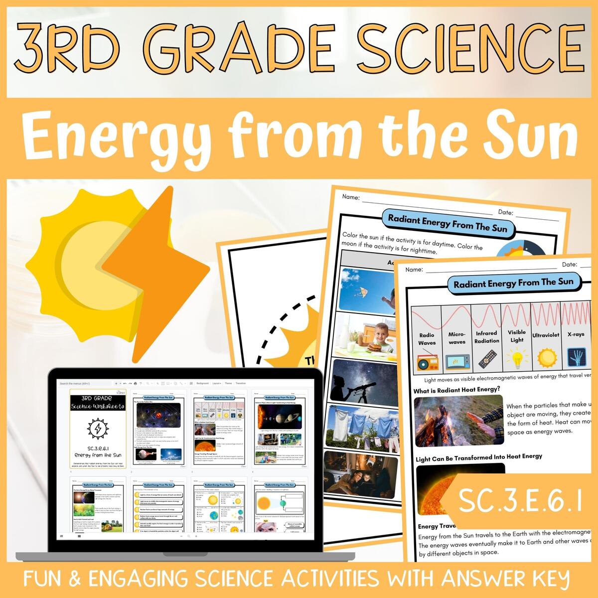 Energy From The Sun Activity Answer Key 3rd Grade Earth Space Science Classful