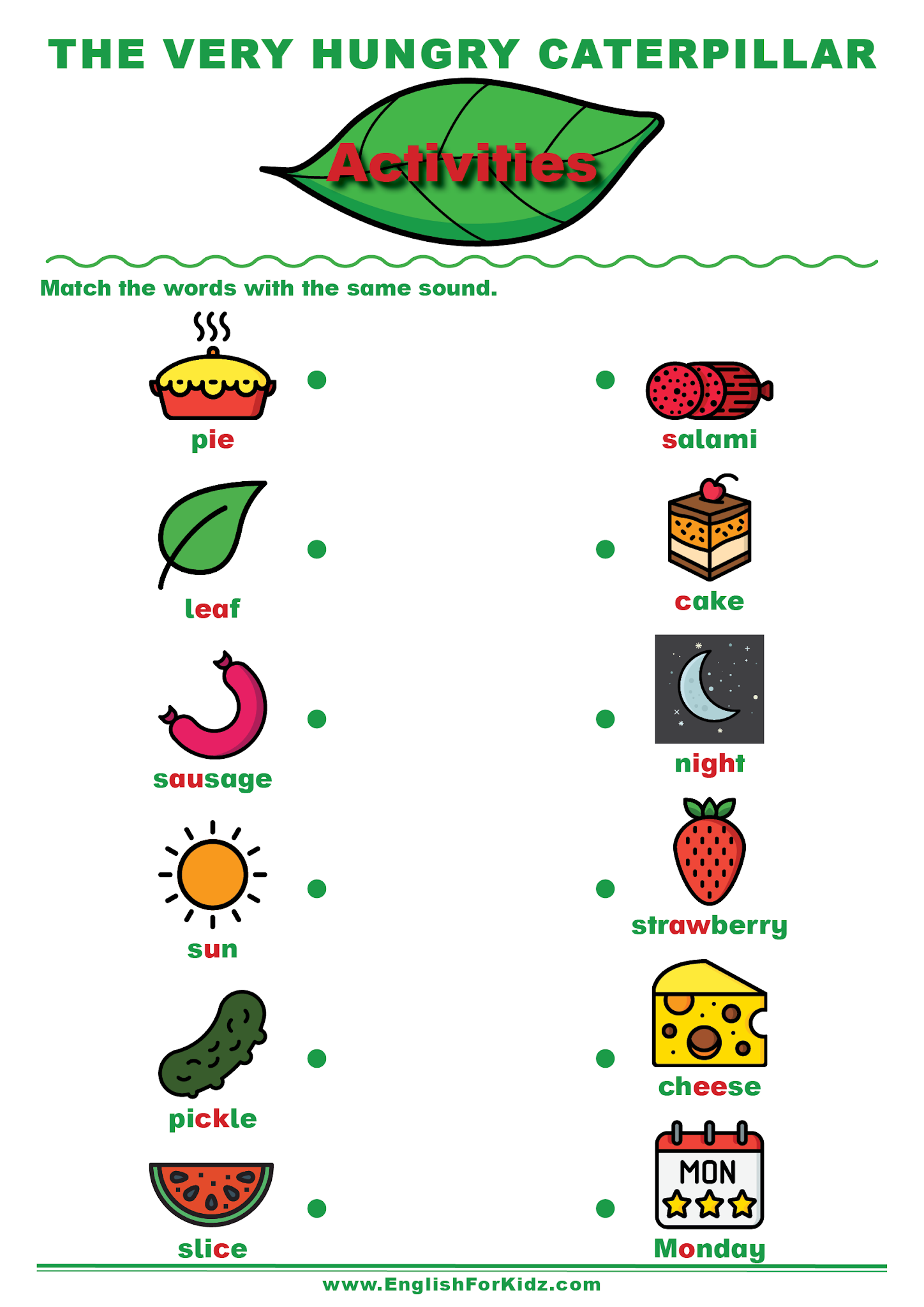 English For Kids Step By Step The Very Hungry Caterpillar Activities Hungry Caterpillar Worksheet ARTiculation360